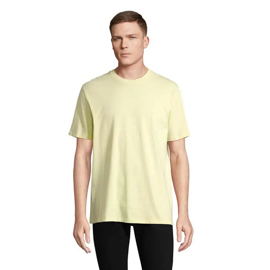 Tricou legend organic 175g pale galben cu mânecă scurtă din bumbac moale cu guler rotund