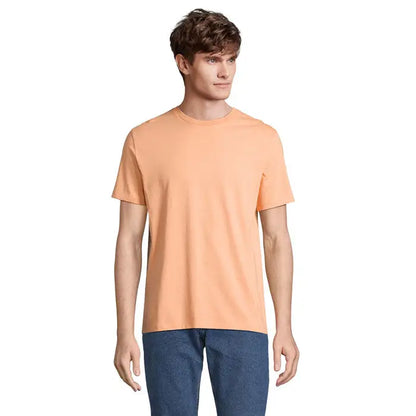 Tricou legend organic 175g de culoare piersică deschis cu mâneci scurte și guler rotund din amestec de bumbac fin