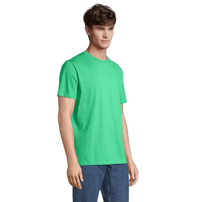 Tricou legend organic 175g verde aprins cu mâneci scurte și decolteu rotund din bumbac organic