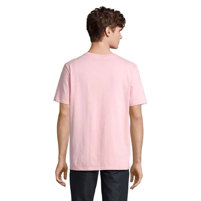Tricou legend organic 175g roz deschis cu mâneci scurte și guler rotund din bumbac neted