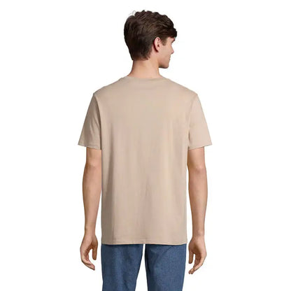 Tricou legend organic 175g bej cu mâneci scurte și guler rotund din bumbac organic