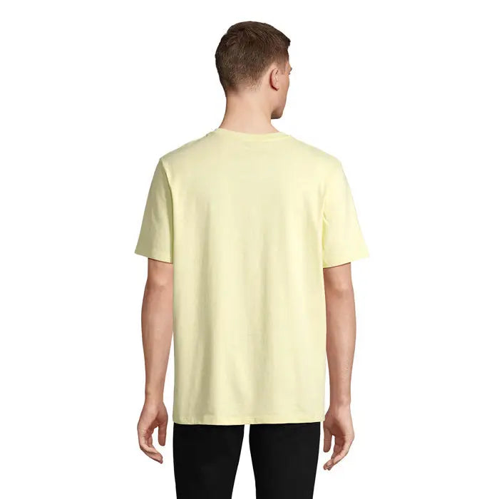 Tricou legend organic 175g pale galben cu mâneci scurte și guler rotund din bumbac organic