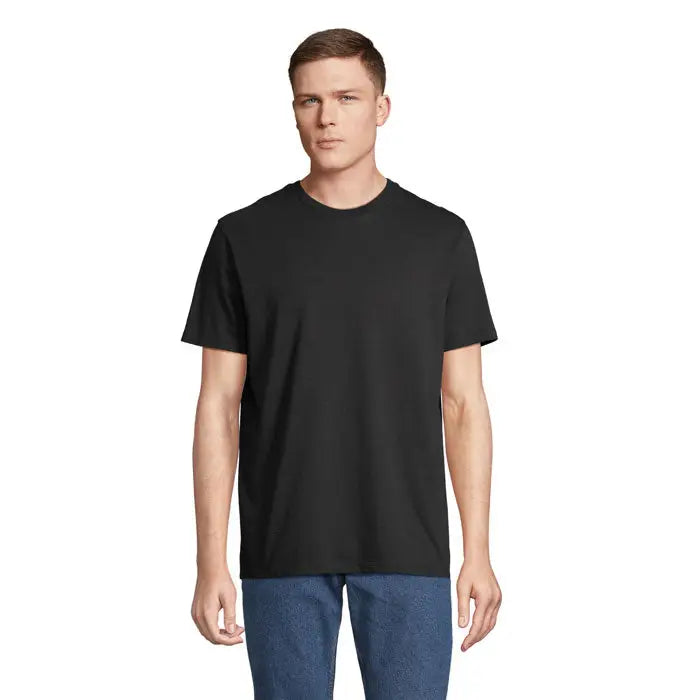 Tricou legend organic 175g negru din bumbac cu guler rotund perfect pentru uz casual