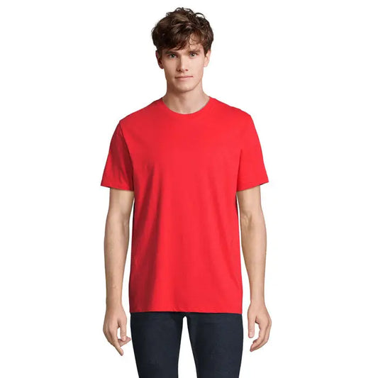 Tricou legend organic 175g roșu cu guler rotund din țesătură moale de bumbac organic