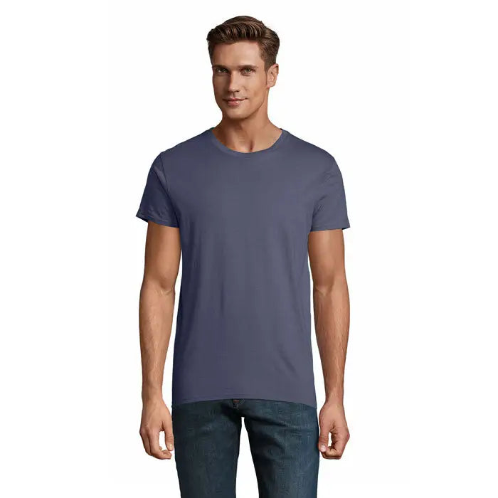 Tricou pioneer men 175g bărbați culoare albastru închis din bumbac moale cu guler rotund