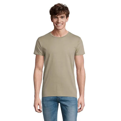 Tricou pioneer men 175g bărbați olive verde din bumbac cu guler rotund pentru uz casual