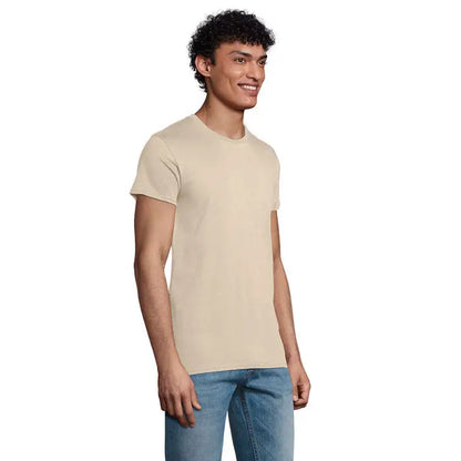 Tricou pionier men 175g bej din bumbac cu gât rotund pentru bărbați
