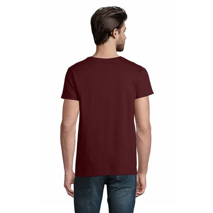 Tricou pioneer men 175g bărbați bumbac maroniu cu gât rotund simplu și confortabil