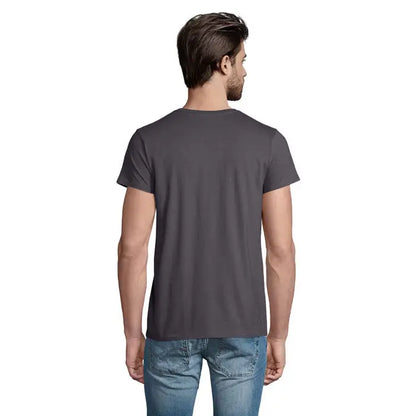 Tricou pioneer men 175g gri închis cu guler rotund și mâneci scurte din material rezistent
