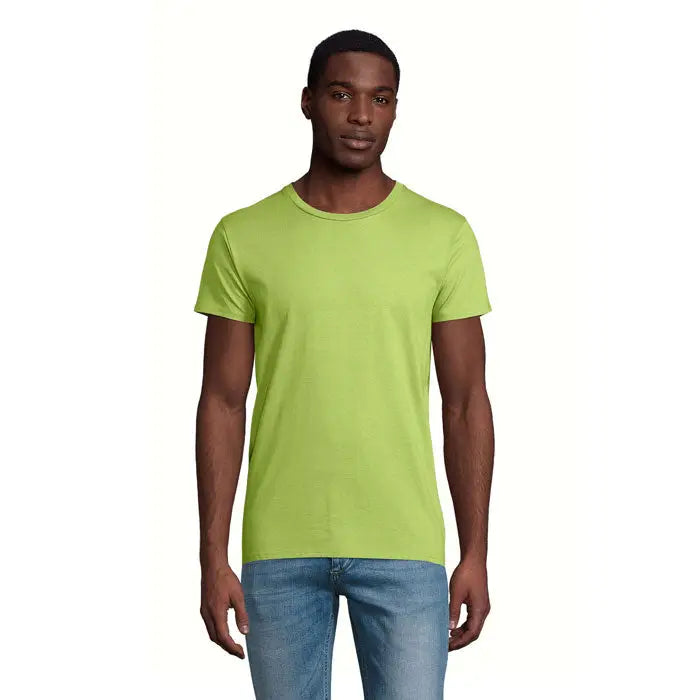 Tricou pioneer men 175g lime verde vibrant cu mâneci scurte și guler rotund din material de bumbac