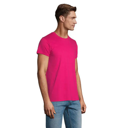 Tricou pioneer men 175g vibrant fuchsia scurt cu maneci si guler rotund din bumbac de 175g