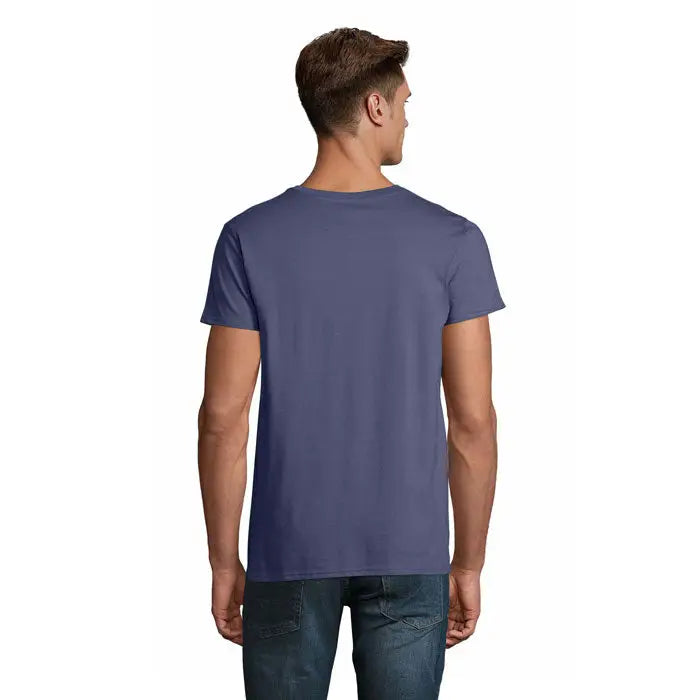 Tricou pioneer men 175g navy albastru inchis cu maneci scurte si guler rotund din bumbac de calitate