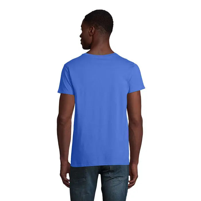 Tricou pioneer men 175g royal albastru solid cu maneci scurte si guler rotund din bumbac