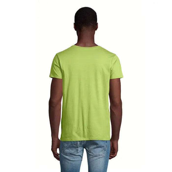 Tricou pioneer men 175g verde lime vibrant cu mâneci scurte și guler rotund din bumbac ușor