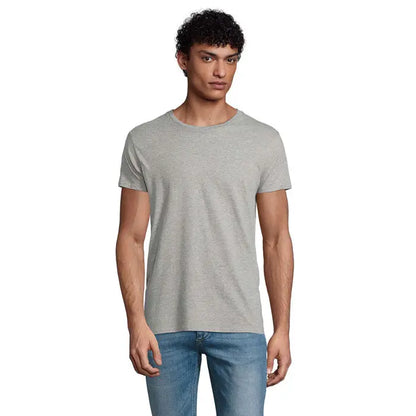 Tricou pionier men 175g heather gray cu mânecă scurtă și guler rotund din bumbac moale