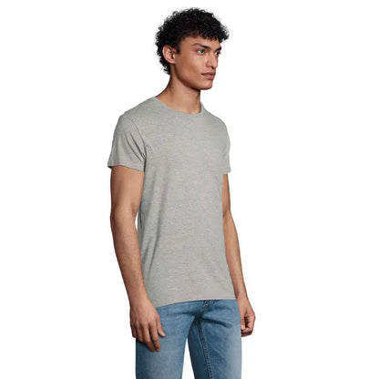 Tricou pioneer men 175g gri melanj cu mâneci scurte și guler rotund din bumbac de calitate