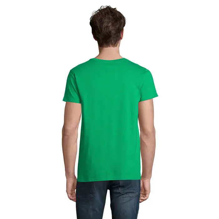 Tricou pioneer men 175g verde vibrant cu mânecă scurtă și guler rotund din material mediu greu