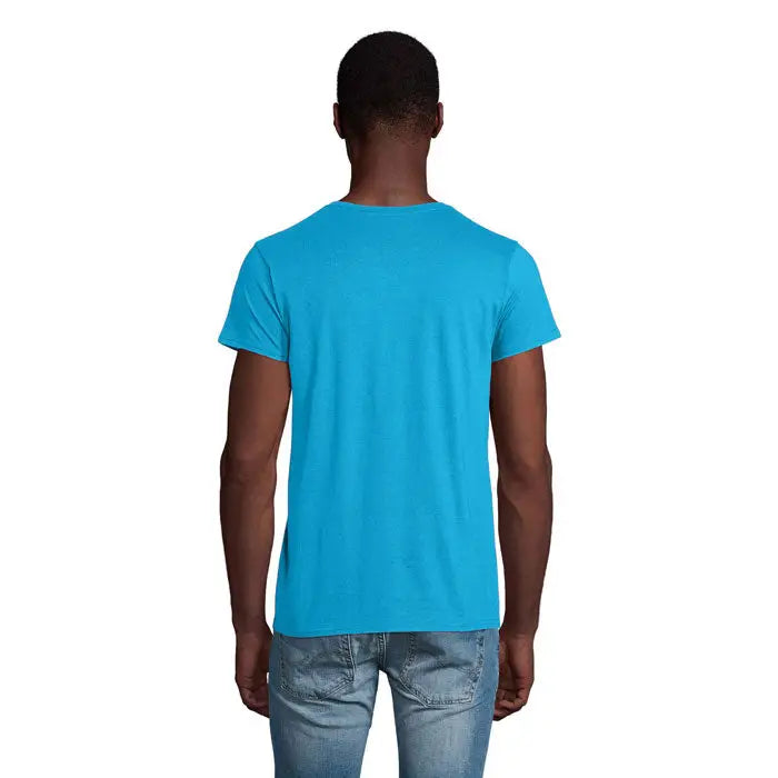 Tricou pionier men 175g bărbați cu mâneci scurte turcoaz vibrant din bumbac greu ideal casual