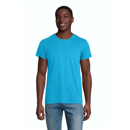 Tricou pioneer men 175g turcoaz deschis cu guler rotund din bumbac moale pentru barbati