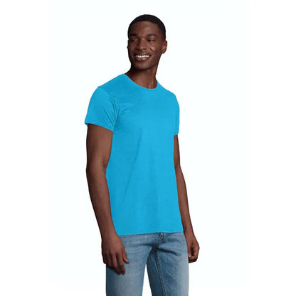 Tricou pioneer men 175g turcoaz deschis din bumbac moale cu decolteu rotund pentru bărbați