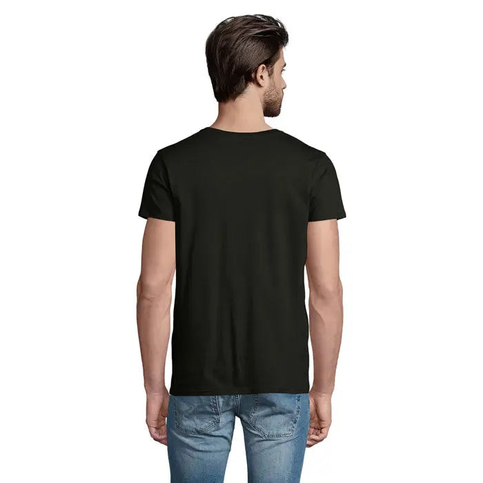 Tricou pioneer men 175g bărbați bumbac negru mânecă scurtă gât rotund simplu casual