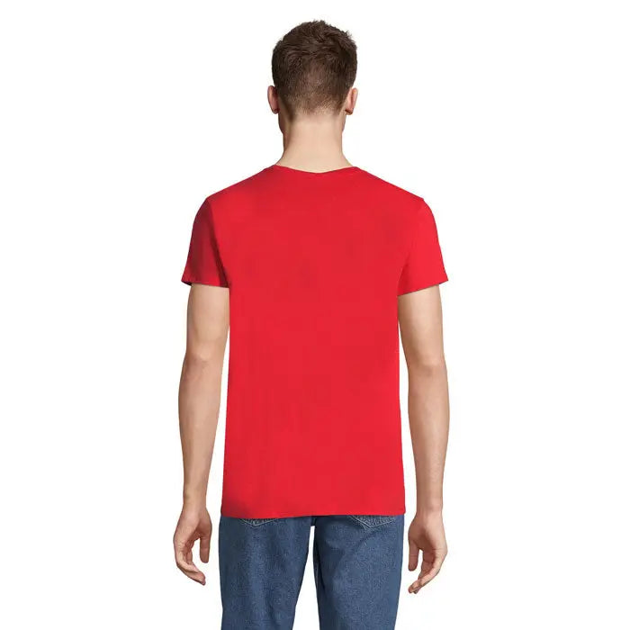 Tricou roșu bărbați pioneer 175g cu mânecă scurtă și guler rotund din material confortabil