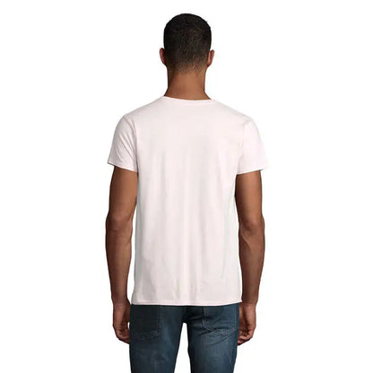 Tricou pioneer men 175g alb simplu din bumbac cu gat rotund si maneci scurte