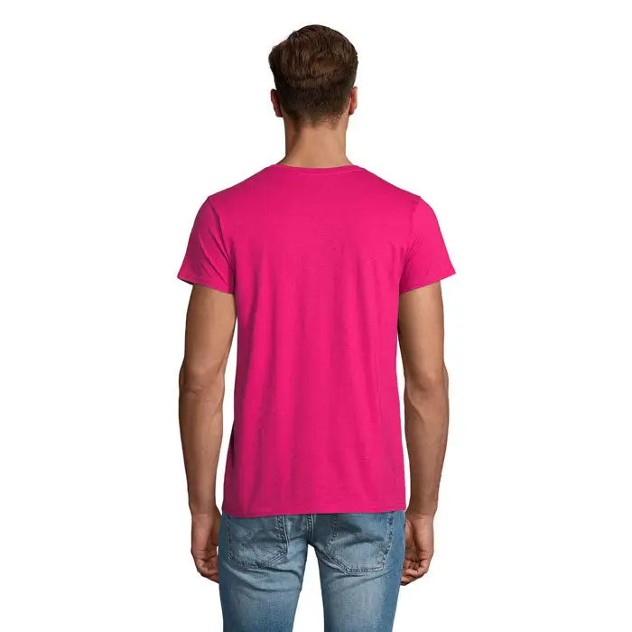 Tricou pioneer men 175g fucsia vibrant cu mâneci scurte și guler rotund din bumbac moale