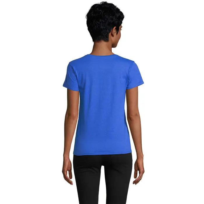 Tricou pioneer women 175g albastru deschis cu mânecă scurtă și guler rotund simplu pentru femei