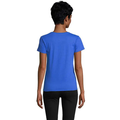 Tricou pioneer women 175g albastru deschis cu mânecă scurtă și guler rotund simplu pentru femei