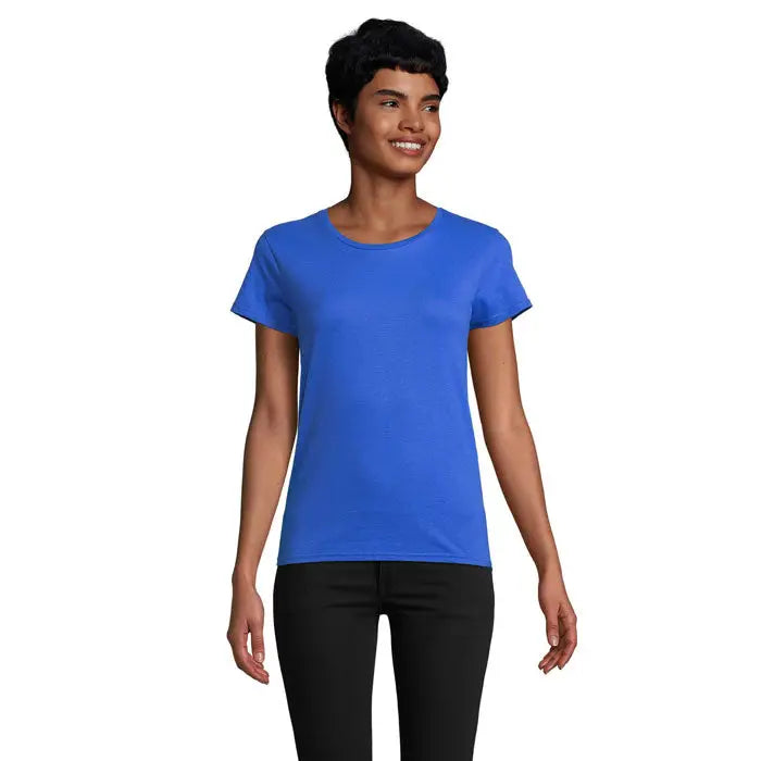 Tricou pioneer women 175g albastru regal vibrant cu mâneci scurte și guler rotund clasic pentru femei