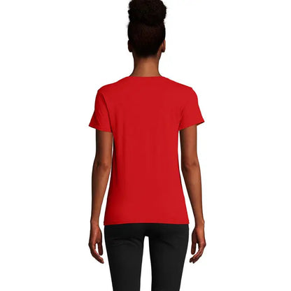Tricou pioneer women 175g roșu vibrant pentru femei cu mâneci scurte și guler rotund clasic din bumbac