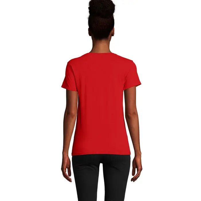 Tricou pioneer women 175g roșu vibrant cu mâneci scurte și guler rotund din material ușor de 175 grame