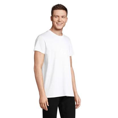 Tricou re crusader alb din bumbac 150g cu decolteu rotund pentru uz casual