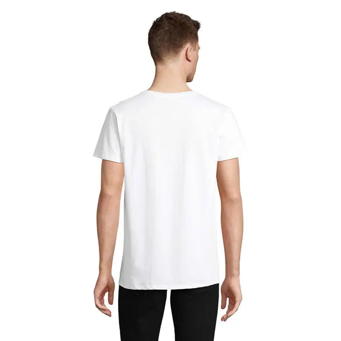 Tricou re crusader alb cu guler rotund si maneci scurte din material de 150g ideal pentru utilizare casual