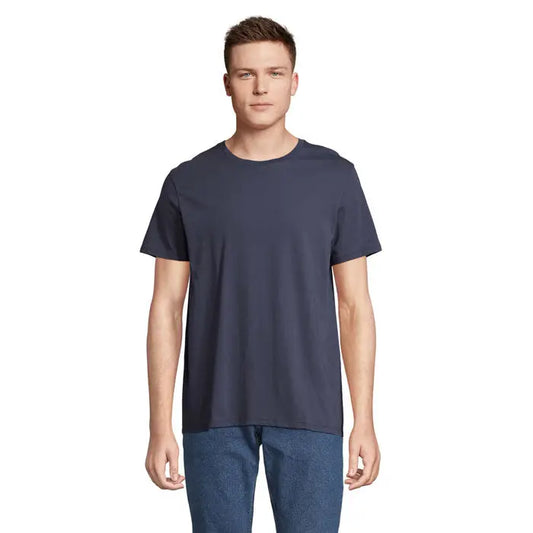 Tricou navy albastru din bumbac cu gat rotund clasic si maneci scurte tricou re crusader 150g