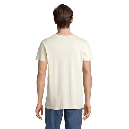 Tricou re crusader 150g crem din bumbac cu guler rotund simplu si maneci scurte