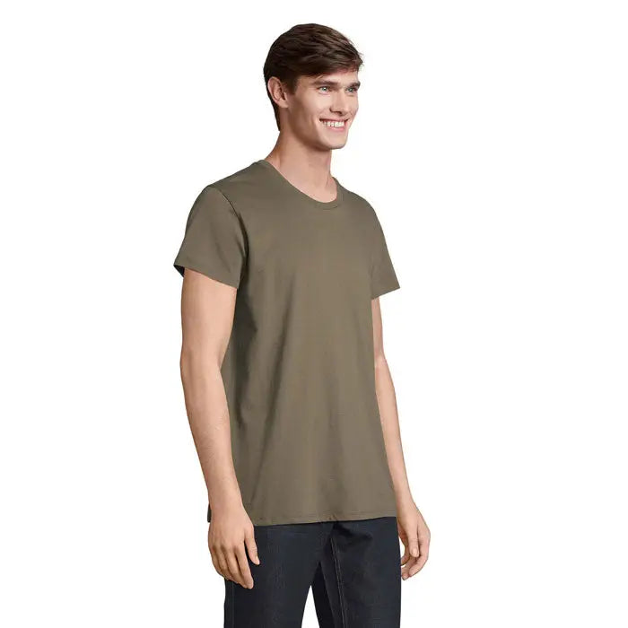 Tricou olive green din bumbac 150g cu decolteu rotund clasic si maneci scurte tricou re crusader