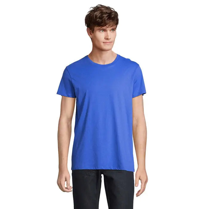 Tricou re crusader 150g albastru aprins cu guler rotund si maneci scurte din bumbac usor