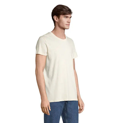 Tricou re crusader 150g crem cu maneci scurte si guler rotund din bumbac moale