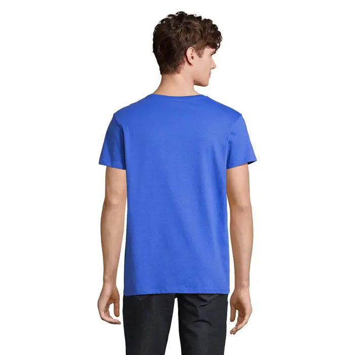 Tricou re crusader 150g albastru regal vibrant cu mânecă scurtă și guler rotund din bumbac moale