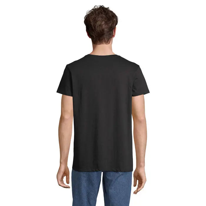 Tricou re crusader 150g negru cu mâneci scurte și gât rotund din bumbac de 150g