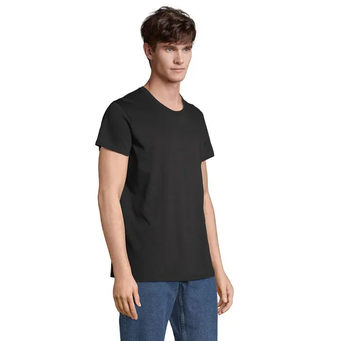 Tricou re crusader 150g negru cu mâneci scurte din bumbac, guler rotund, ideal pentru uz casual