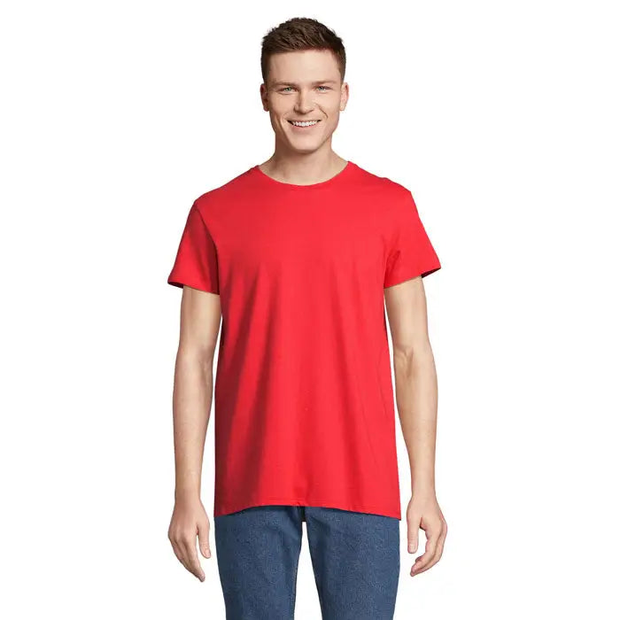 Tricou re crusader 150g rosu din bumbac moale cu decolteu rotund ideal pentru uz casual