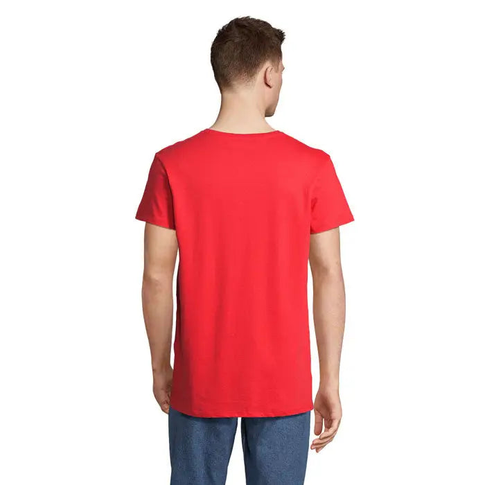 Tricou re crusader 150g roșu cu mâneci scurte și guler rotund din material 150g ideal pentru purtat zilnic