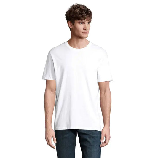 Tricou uni odyssey 170g alb din bumbac cu guler rotund pentru uz casual