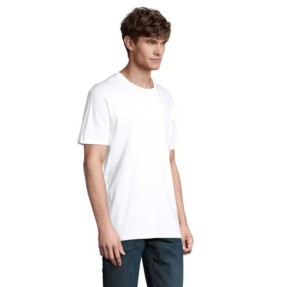 Tricou uni odyssey 170g alb din bumbac cu guler rotund pentru utilizare casual