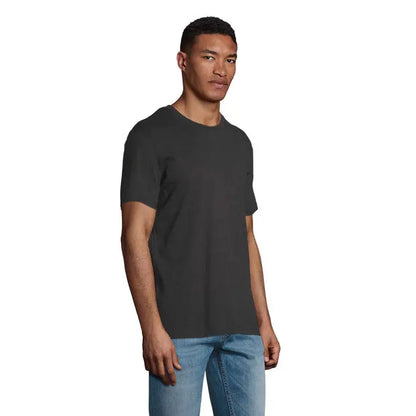Tricou uni odyssey 170g de culoare gri închis cu guler rotund și design minimalist simplu