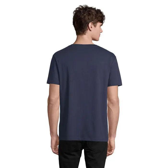 Tricou uni odyssey 170g bleumarin cu mâneci scurte și guler rotund din bumbac pentru uz casual