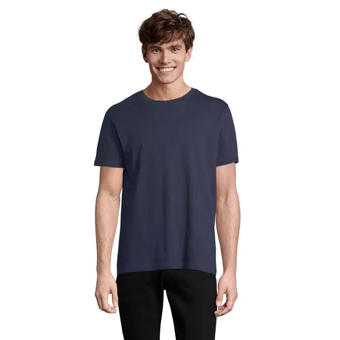 Tricou uni odyssey 170g bleumarin cu mâneci scurte și guler rotund din bumbac moale